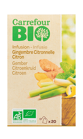 Infusion gingembre citronnelle citron Carrefour Bio — photo du produit