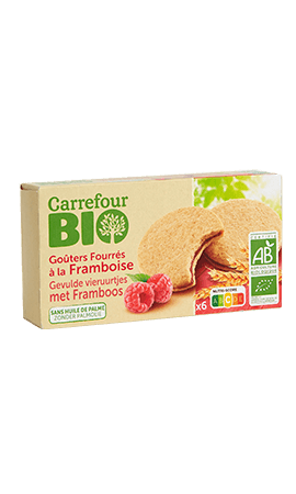 Biscuits fourrés framboise Carrefour Bio — photo du produit