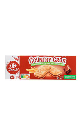 Country crok biscuits goût chocolat noisette Carrefour Classic' — photo du produit