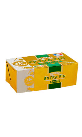 Beurre demi-sel extra fin pasteurisé Carrefour Classic' — photo du produit