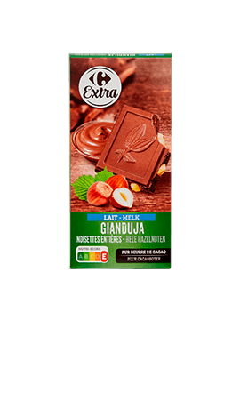 Chocolat au lait Gianduja noisettes Carrefour Extra — photo du produit