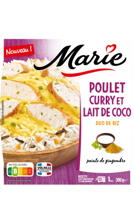 Plat cuisiné poulet, curry et lait de coco Marie — photo du produit