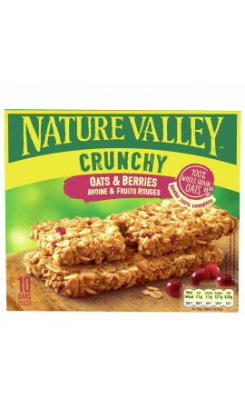 Barre de céréales crunchy avoine et fruits rouges Nature Valley — photo du produit