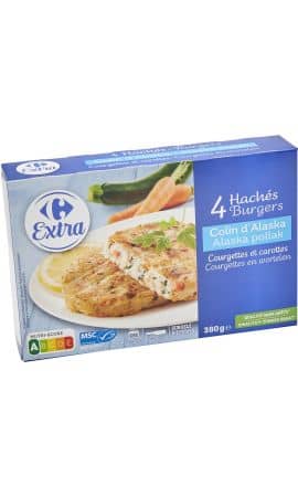 Hachés Burgers Colin D'Alaska Carrefour Extra — photo du produit