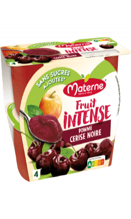 Compotes Fruit Intense Pomme Cerise noire Materne — photo du produit