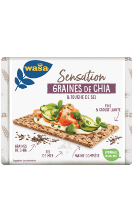 Biscottes croustillantes aux graines de chia et touche de sel Wasa — photo du produit