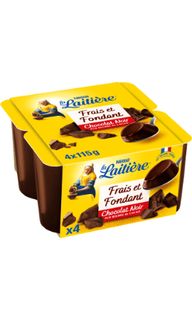 Crème dessert frais et fondant chocolat noir La Laitière — photo du produit