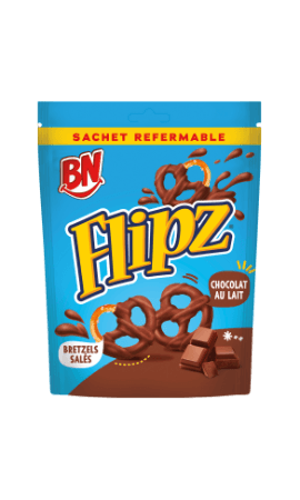 Bretzels salés au chocolat au lait Flipz BN — photo du produit