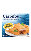 Tranches panées de colin d’Alaska surgelées Carrefour — photo du produit