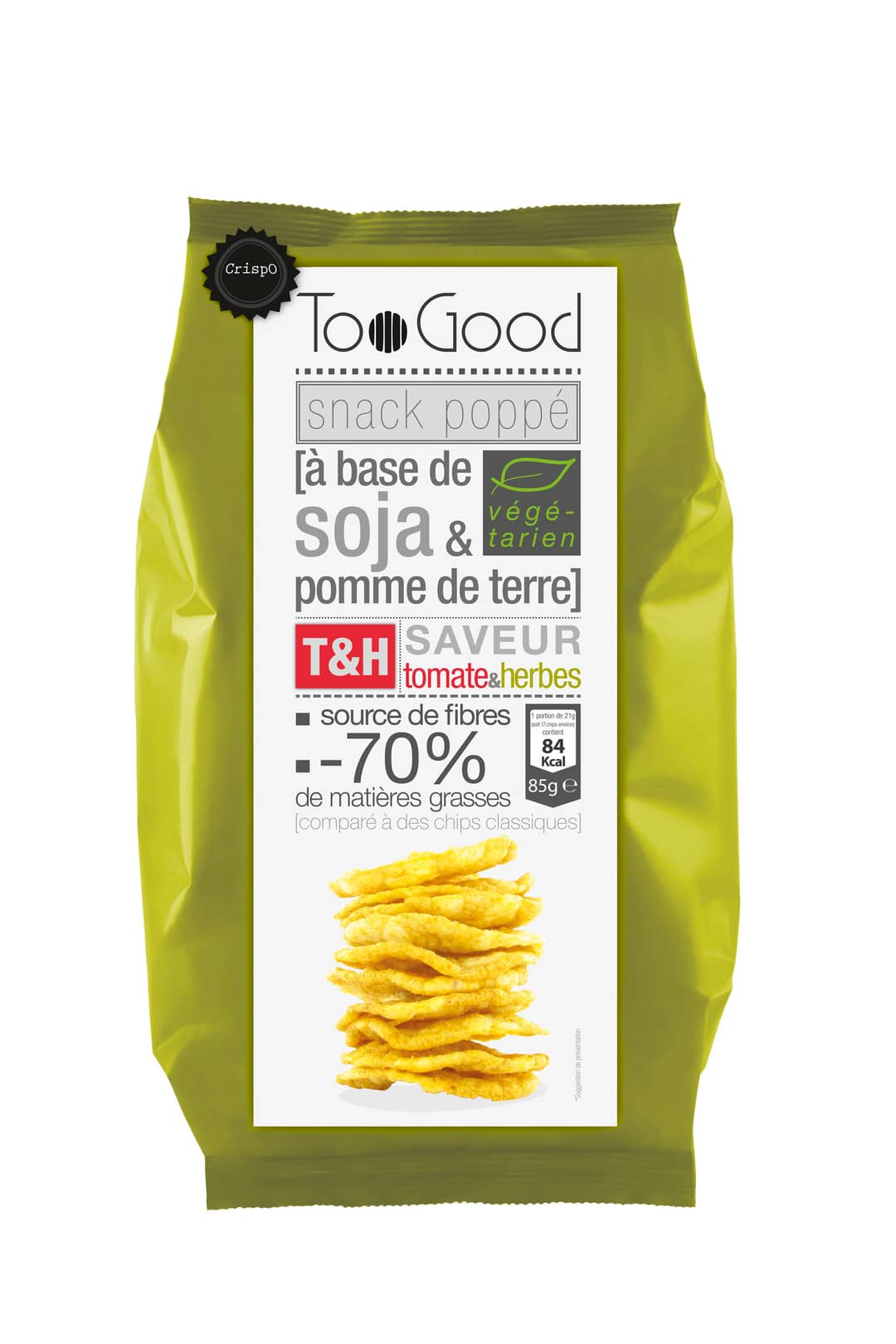 Snack poppé Tomate&Herbes TooGood — photo du produit