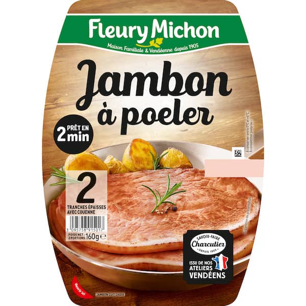 Le Jambon à poêler avec couenne Fleury Michon — photo du produit