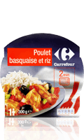 Poulet Basquaise et riz Carrefour — photo du produit