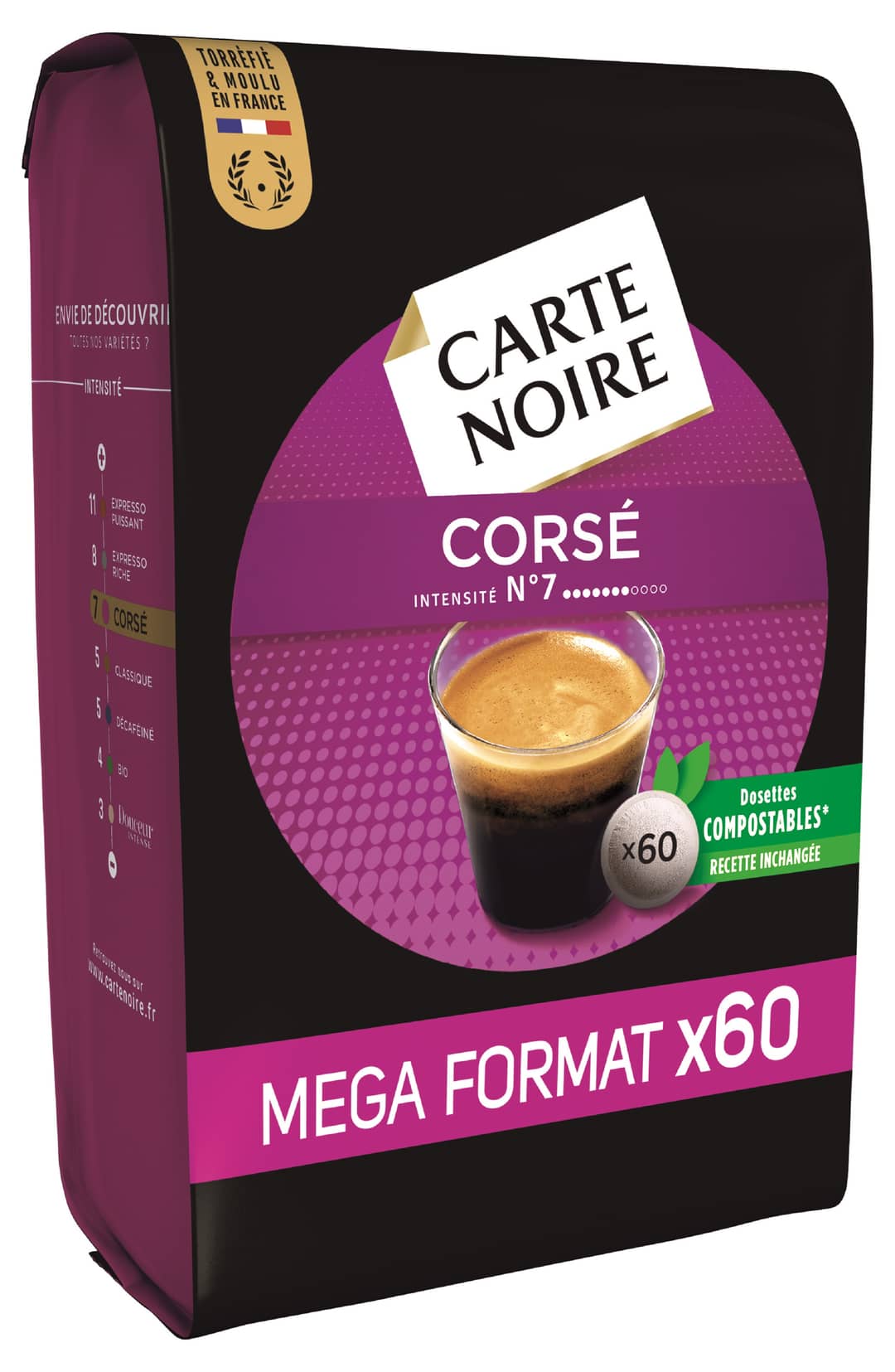 Carte Noire 60 dosettes souples Corsé Mega Format Compostables 420g — photo du produit