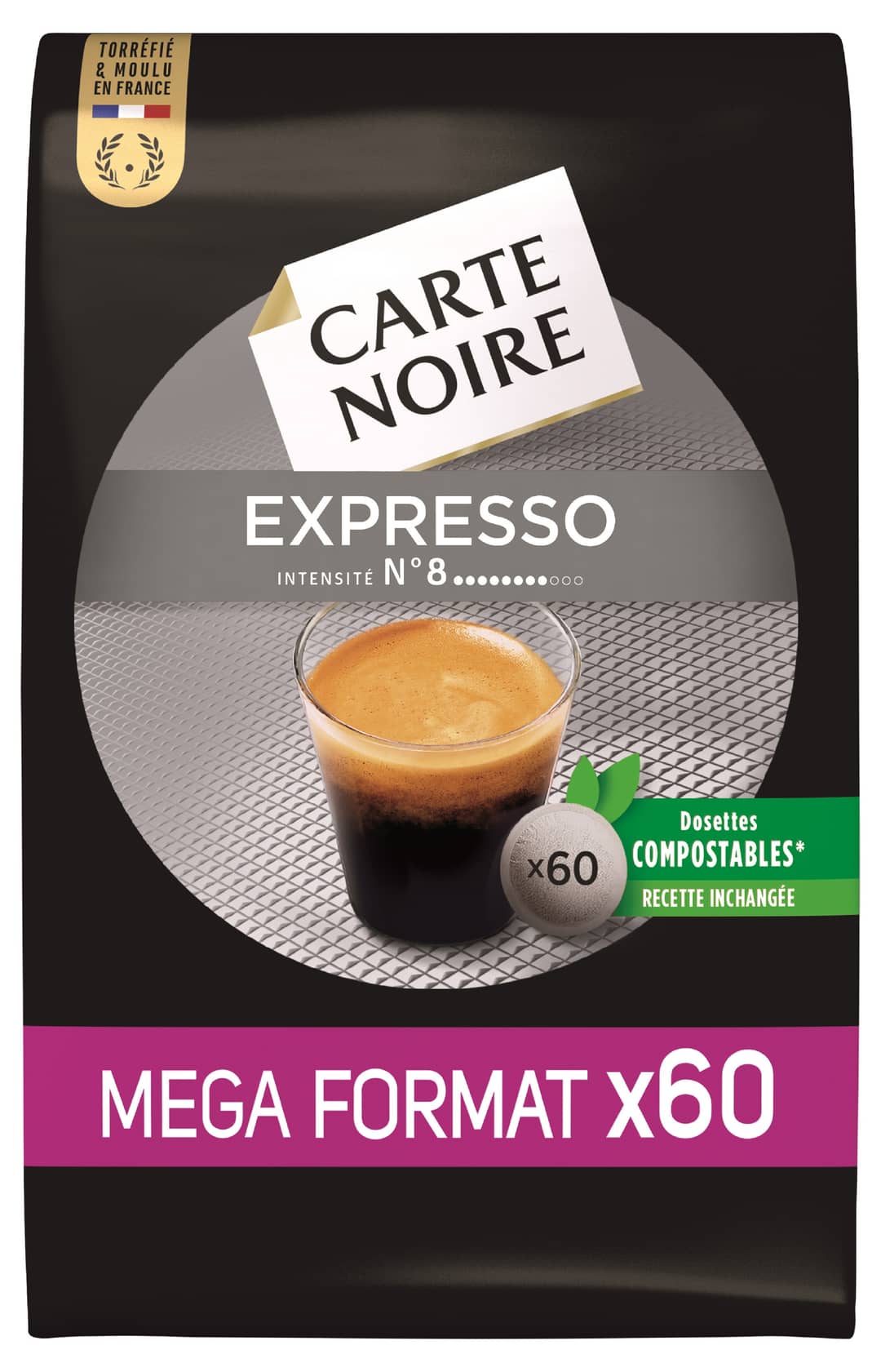 Carte Noire 60 dosettes souples Expresso N°8 Extra Format 420g — photo du produit