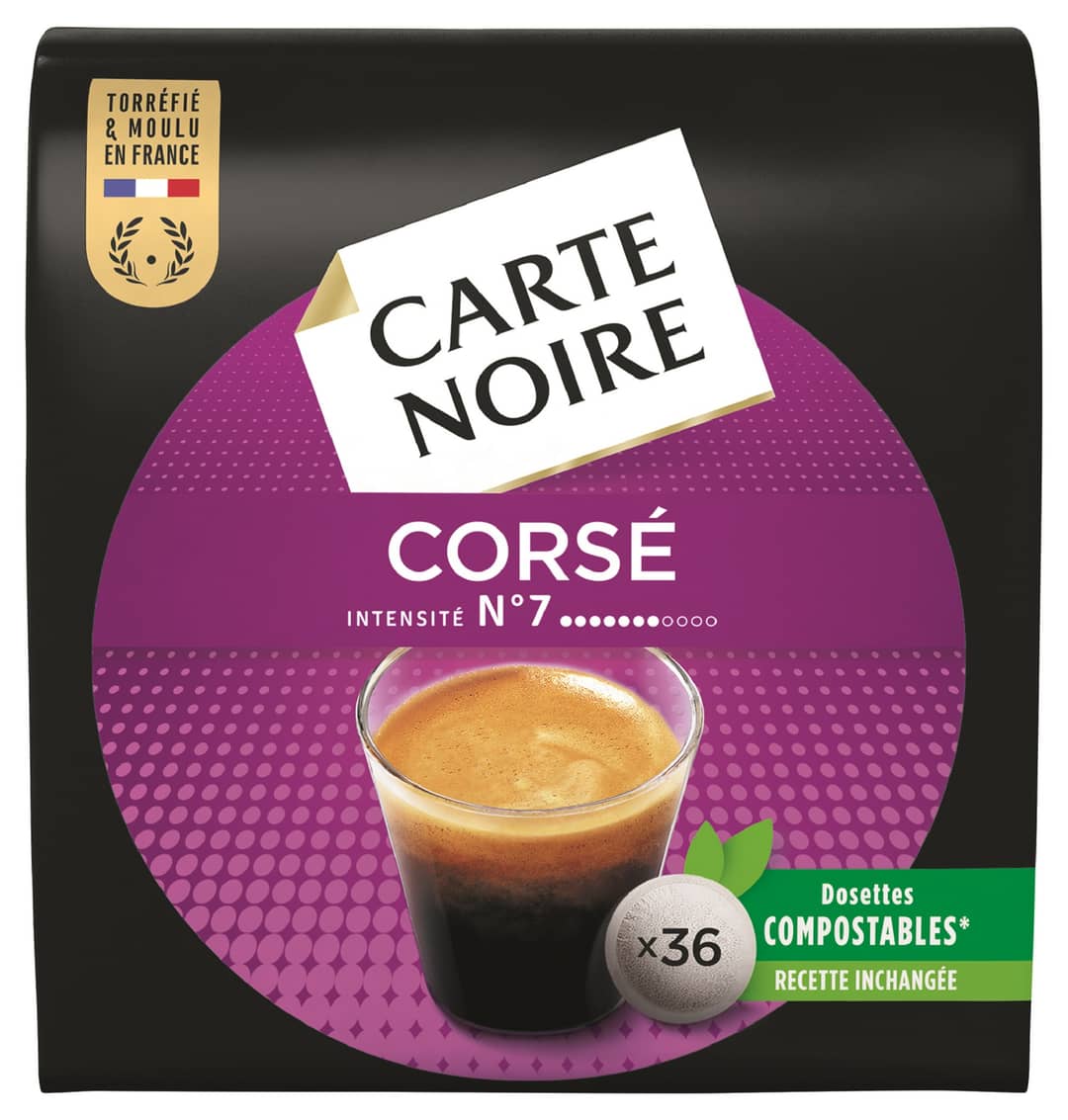 Carte Noire 36 dosettes souples Corsé N°7 250g — photo du produit