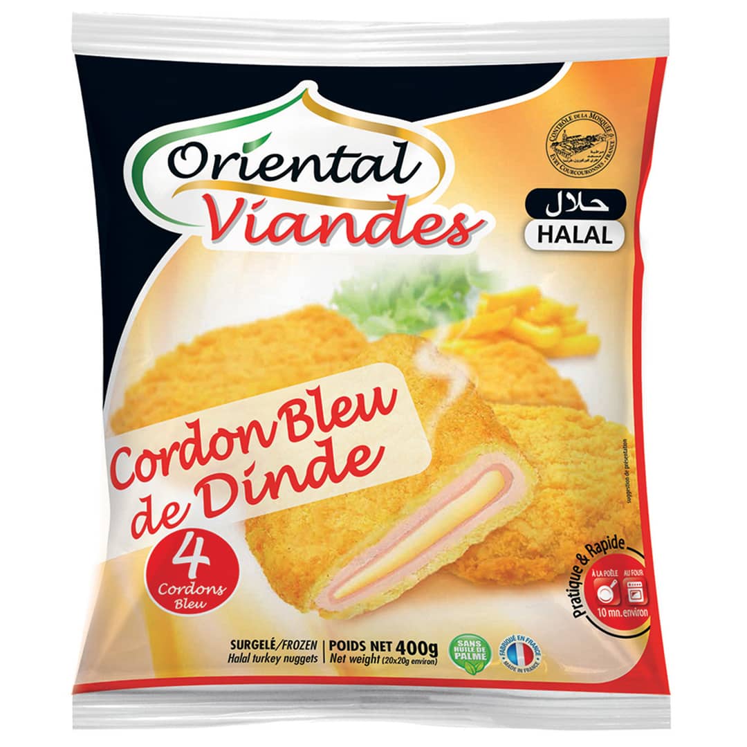 Cordons bleus de dinde surgelés Halal Sachet de 400 g — photo du produit