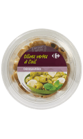 Olives vertes dénoyautées à l'ail Carrefour — photo du produit