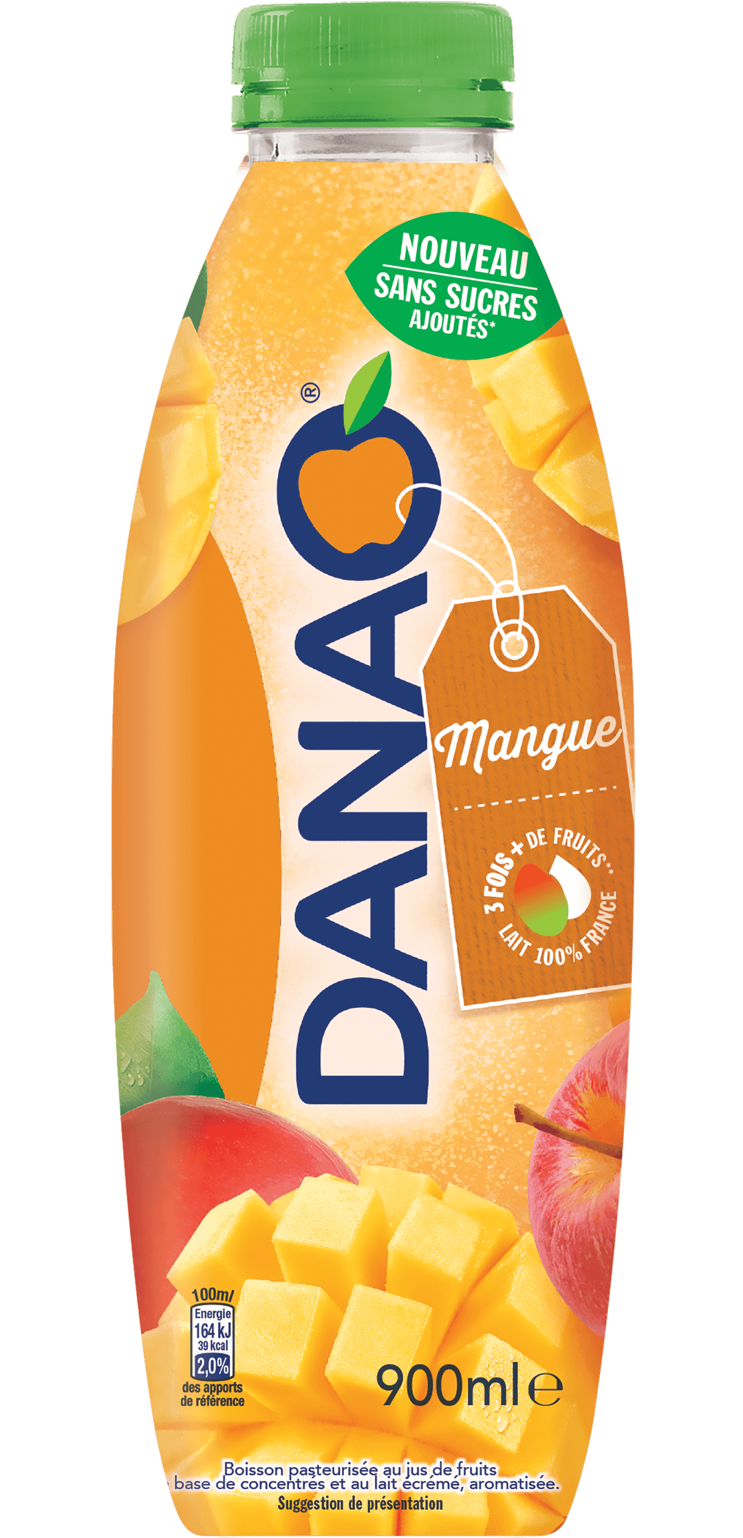 Boisson AU Jus DE Fruits ET AU Lait, Danao Mangue, LA Bouteille DE 900ML — photo du produit