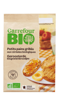 Petits Pains Bio Grillés Aux Céréales Biologiques Carrefour Bio — photo du produit