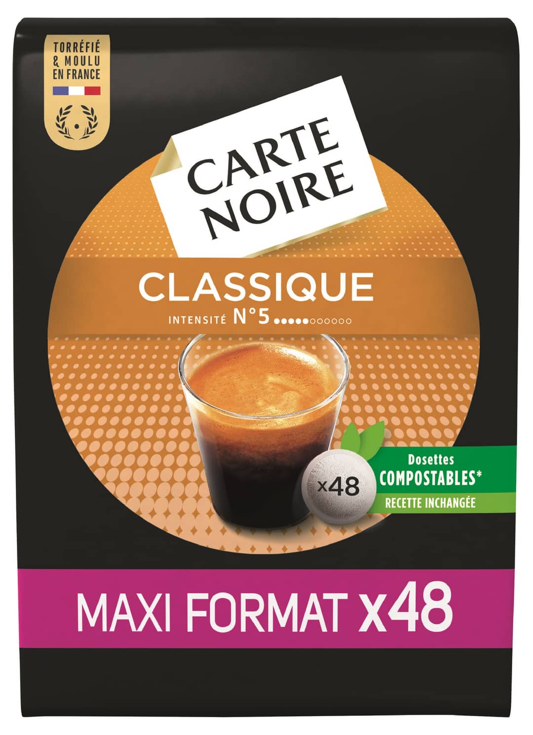 Carte Noire 48 dosettes souples Classique N°5 336g — photo du produit