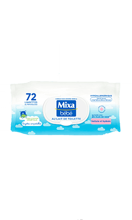 Lingettes bébé ultra-douces au lait de toilette Mixa Bébé — photo du produit