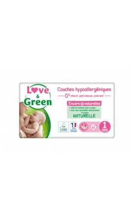 Couches bébé taille 1 : 2 - 5kg hypoallergénique Love & Green — photo du produit