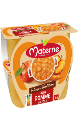 Compotes Coupelles Intense et Tradition façon pomme au four Materne — photo du produit
