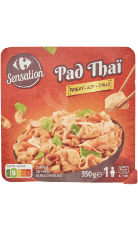 Plat cuisiné Pad thaï poulet Carrefour Sensation — photo du produit